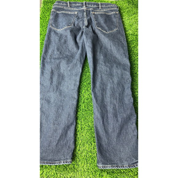 VINTAGE Lands' End Mens Plaid Lined Dark Washed Denim 38 Jeans Fits 38x32 - Picture 7 of 11